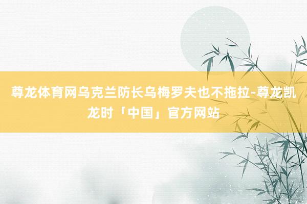 尊龙体育网乌克兰防长乌梅罗夫也不拖拉-尊龙凯龙时「中国」官方网站